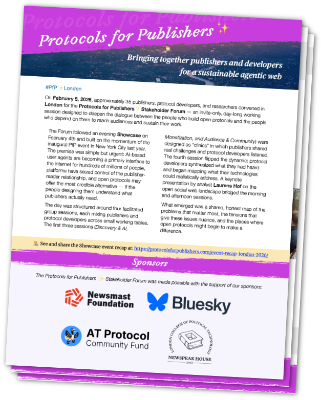 the front page of the PfP London executive summary