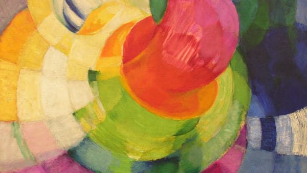 crop portion of an abstract painting with bright colours