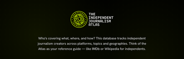 The Independent Journalism Atlas website header and logo